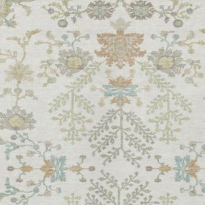8 X 10 Ivory Beige Oriental Polyester Area Rug Washable for Indoor Outdoor Use