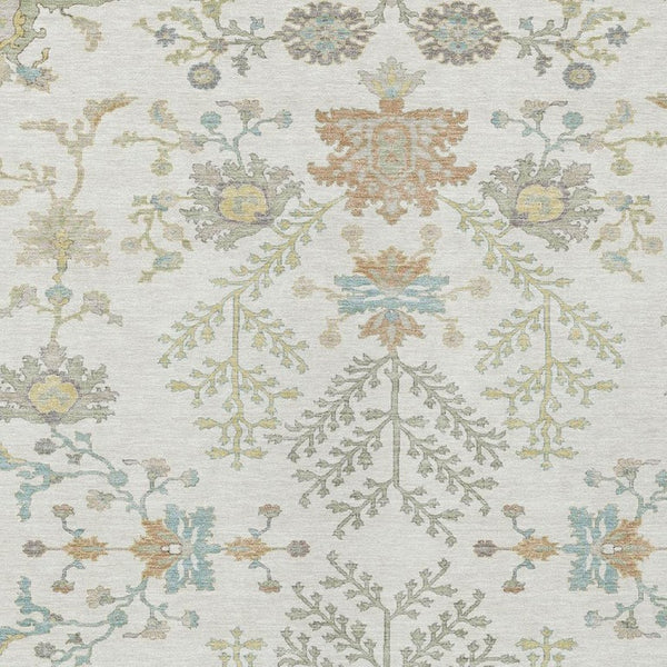 8 X 10 Ivory Beige Oriental Polyester Area Rug Washable for Indoor Outdoor Use