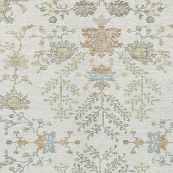 9 X 12 Ivory Beige Oriental Polyester Area Rug for Indoor Outdoor High Traffic Use