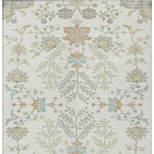 9 X 12 Ivory Beige Oriental Polyester Area Rug for Indoor Outdoor High Traffic Use