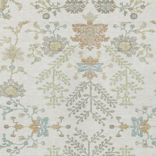 10 X 14 Ivory Beige Oriental Polyester Area Rug Stain Resistant Indoor Outdoor