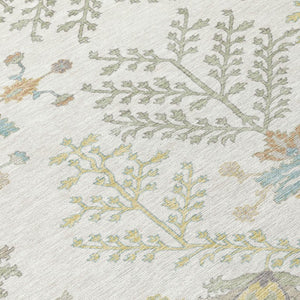 10 X 14 Ivory Beige Oriental Polyester Area Rug Stain Resistant Indoor Outdoor