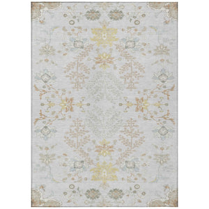 HomeRoots 5 X 8 Gray Ivory Oriental Polyester Area Rug for Indoor Outdoor Use 736163