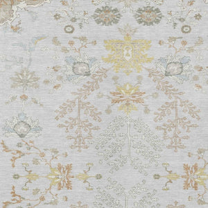 9 X 12 Gray Ivory Oriental Polyester Area Rug Stain Resistant Indoor Outdoor Use