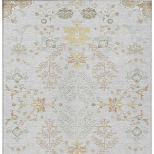 9 X 12 Gray Ivory Oriental Polyester Area Rug Stain Resistant Indoor Outdoor Use