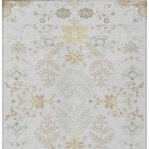 9 X 12 Gray Ivory Oriental Polyester Area Rug Stain Resistant Indoor Outdoor Use