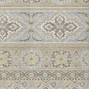 5 X 8 Beige Ivory Tribal Polyester Area Rug Stain Resistant for Patio or Living Room