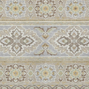 5 X 8 Beige Ivory Tribal Polyester Area Rug Stain Resistant for Patio or Living Room