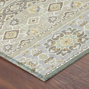 10 X 14 Tribal Beige Ivory Polyester Area Rug Stain Resistant for Indoor Outdoor Use