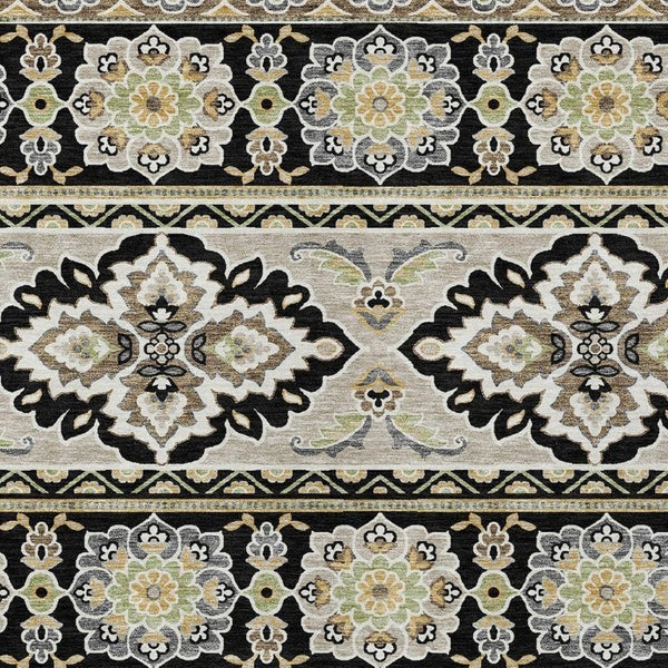 5 X 8 Tribal Polyester Area Rug Washable Stain Resistant for Indoor Outdoor Use