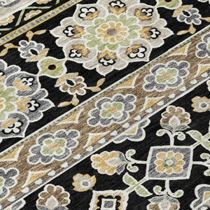 5 X 8 Tribal Polyester Area Rug Washable Stain Resistant for Indoor Outdoor Use