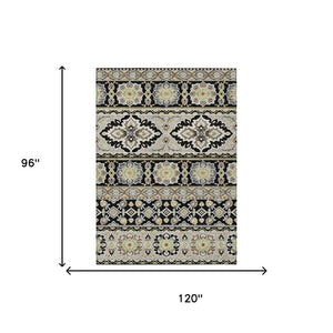8 X 10 Tribal Polyester Area Rug Stain Resistant Washable for Indoor Outdoor Use
