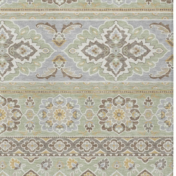 5 X 8 Tribal Geometric Polyester Area Rug Washable Stain Resistant Indoor Outdoor Use
