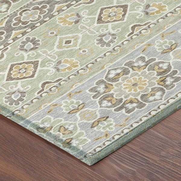 5 X 8 Tribal Geometric Polyester Area Rug Washable Stain Resistant Indoor Outdoor Use