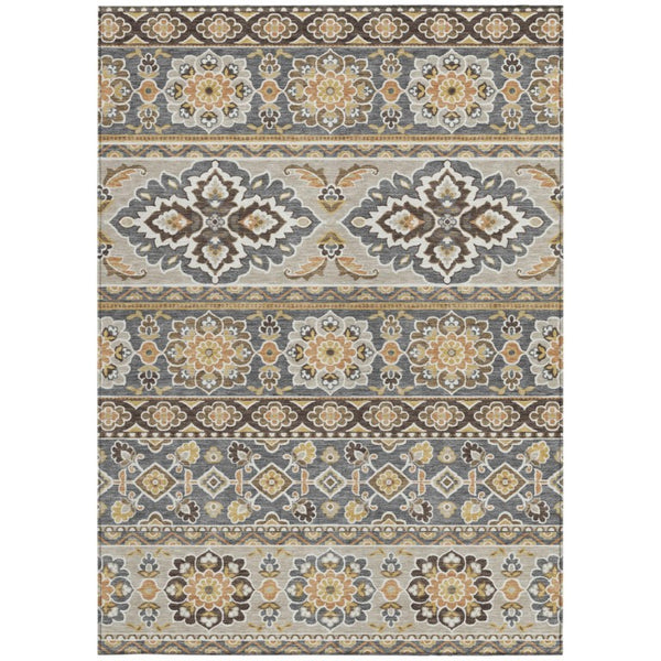 5x8 Tribal Geometric Polyester Indoor Outdoor Rug Stain Resistant for Patio or Living Room