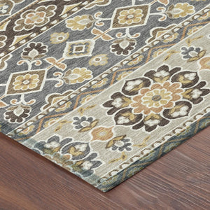 5x8 Tribal Geometric Polyester Indoor Outdoor Rug Stain Resistant for Patio or Living Room