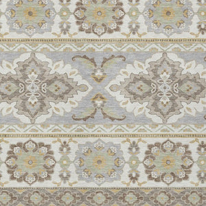 5 X 8 Ivory Silver Tribal Polyester Area Rug Stain Resistant for Indoor Outdoor Use