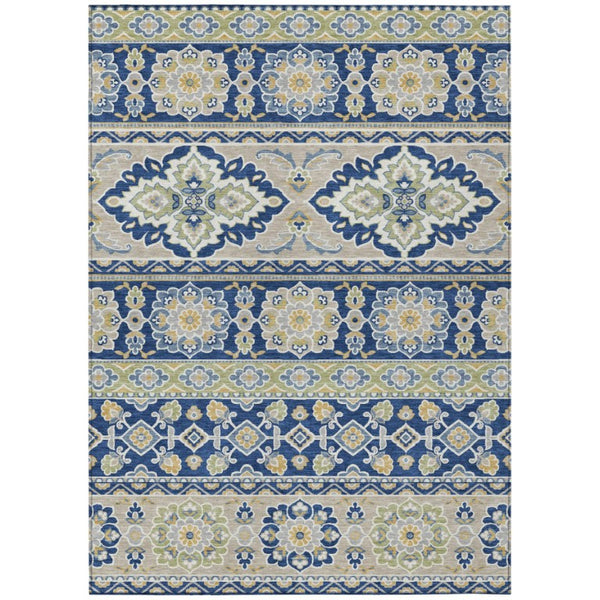 HomeRoots 8 X 10 Tribal Pattern Washable Polyester Area Rug for Indoor Outdoor Living Spaces 736201