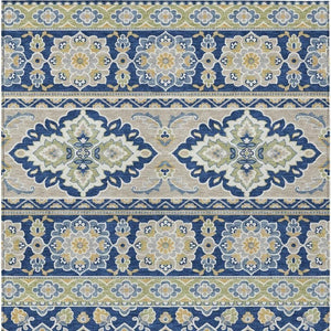 8 X 10 Tribal Pattern Washable Polyester Area Rug for Indoor Outdoor Living Spaces