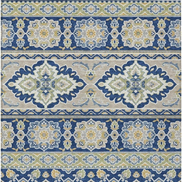 8 X 10 Tribal Pattern Washable Polyester Area Rug for Indoor Outdoor Living Spaces