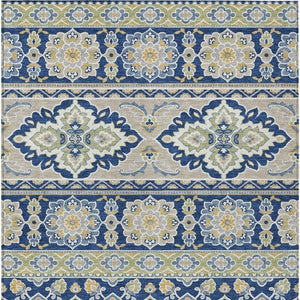 8 X 10 Tribal Pattern Washable Polyester Area Rug for Indoor Outdoor Living Spaces