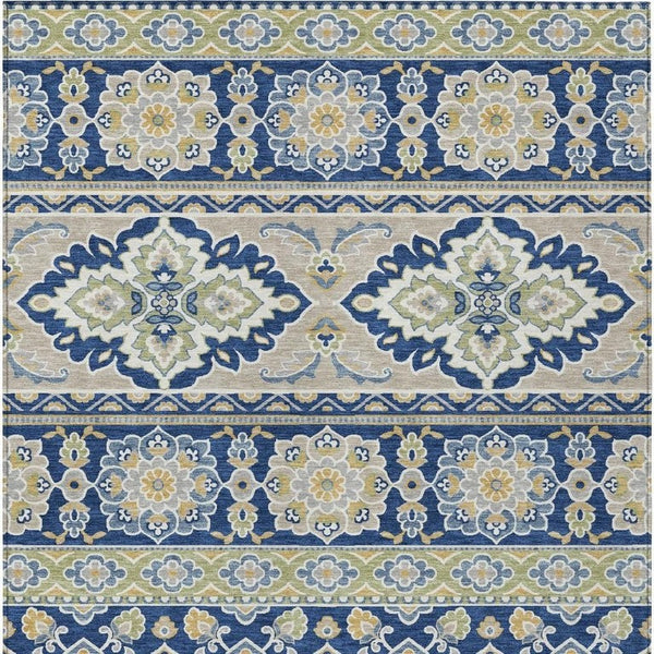 8 X 10 Tribal Pattern Washable Polyester Area Rug for Indoor Outdoor Living Spaces
