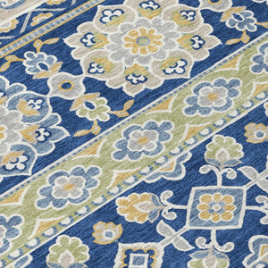 8 X 10 Tribal Pattern Washable Polyester Area Rug for Indoor Outdoor Living Spaces