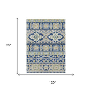 8 X 10 Tribal Pattern Washable Polyester Area Rug for Indoor Outdoor Living Spaces