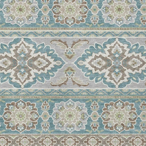 5 X 8 Teal Green Tribal Polyester Area Rug Stain Resistant for Patio or Living Room