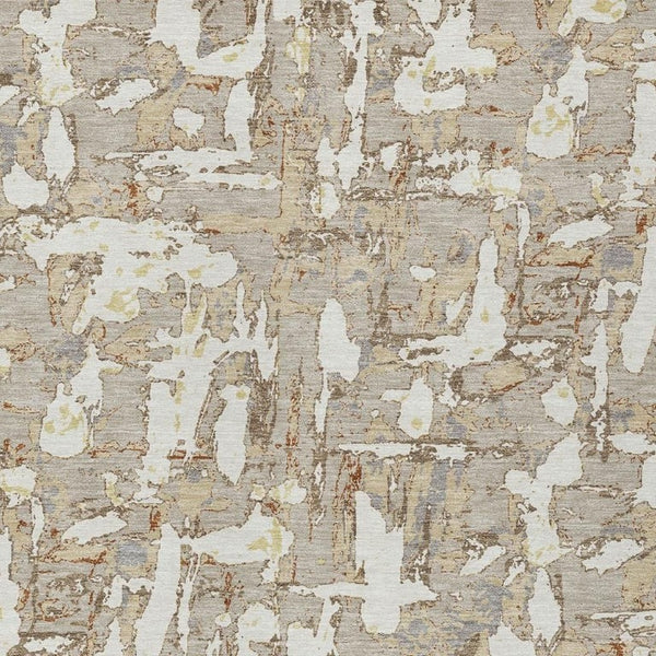 5x8 Abstract Beige Gray Polyester Area Rug Washable Stain Resistant Indoor Outdoor