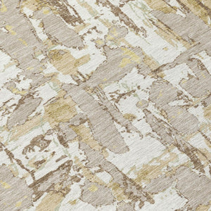 8 Foot Round Abstract Polyester Area Rug Washable Stain Resistant for Patio or Living Room