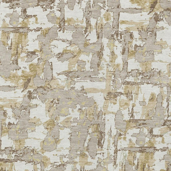 10 X 14 Abstract Ivory Beige Polyester Area Rug Stain Resistant Indoor Outdoor