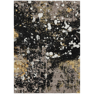 HomeRoots 9 X 12 Abstract Polyester Area Rug Washable Indoor Outdoor Stain Resistant Modern 736262