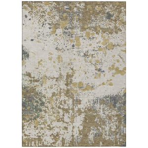 HomeRoots 5x8 Polyester Abstract Area Rug Stain Resistant Washable for Indoor Outdoor Use 736271