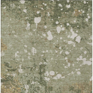 5 X 8 Sage Beige Abstract Polyester Area Rug Washable for Patio Porch or Living Room