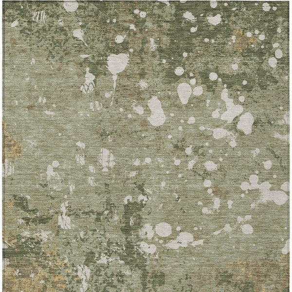 5 X 8 Sage Beige Abstract Polyester Area Rug Washable for Patio Porch or Living Room