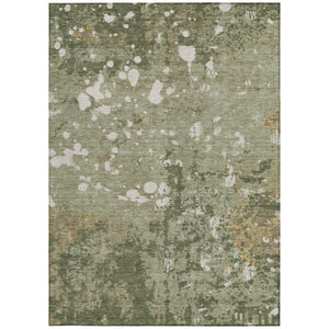 5 X 8 Sage Beige Abstract Polyester Area Rug Washable for Patio Porch or Living Room