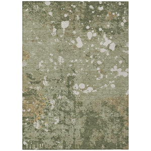 HomeRoots 9 X 12 Sage Beige Abstract Polyester Area Rug Washable for Indoor Outdoor Use 736292