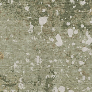 9 X 12 Sage Beige Abstract Polyester Area Rug Washable for Indoor Outdoor Use