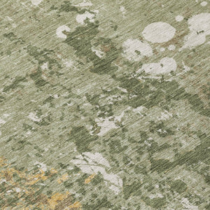 9 X 12 Sage Beige Abstract Polyester Area Rug Washable for Indoor Outdoor Use