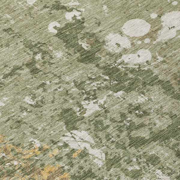 9 X 12 Sage Beige Abstract Polyester Area Rug Washable for Indoor Outdoor Use