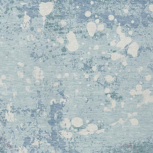 5x8 Sky Blue Beige Abstract Polyester Area Rug Washable for Indoor Outdoor Use