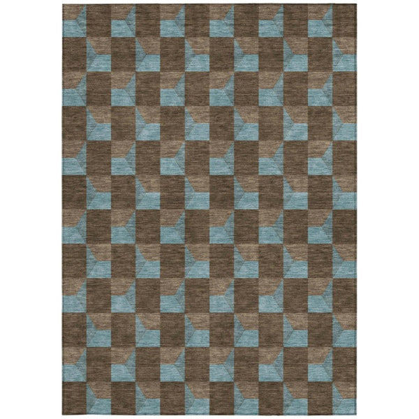 8x10 Geometric Polyester Area Rug Stain Resistant Washable Indoor Outdoor Patio