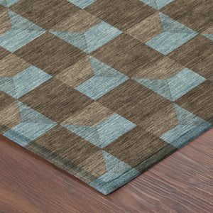 8x10 Geometric Polyester Area Rug Stain Resistant Washable Indoor Outdoor Patio