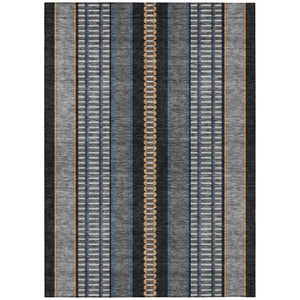 HomeRoots 8 X 10 Striped Polyester Indoor Outdoor Rug Stain Resistant for Patio and Living Room 736351