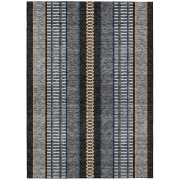 HomeRoots 8 X 10 Striped Polyester Indoor Outdoor Rug Stain Resistant for Patio and Living Room 736351