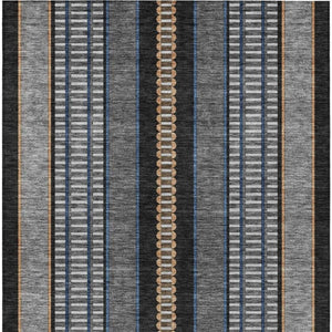 8 X 10 Striped Polyester Indoor Outdoor Rug Stain Resistant for Patio and Living Room