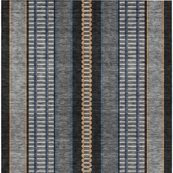 8 X 10 Striped Polyester Indoor Outdoor Rug Stain Resistant for Patio and Living Room