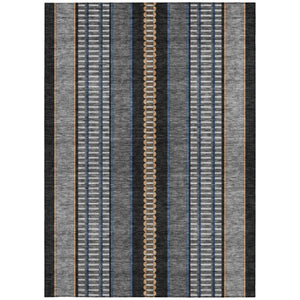 8 X 10 Striped Polyester Indoor Outdoor Rug Stain Resistant for Patio and Living Room