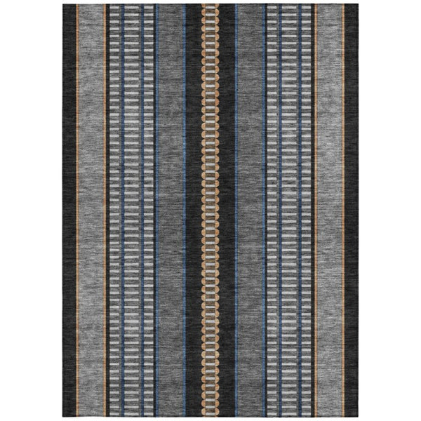 8 X 10 Striped Polyester Indoor Outdoor Rug Stain Resistant for Patio and Living Room
